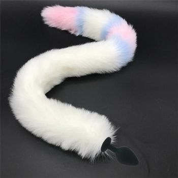 House Of Dasein Stainless Steel Anal Plug With 80Cm Long Fur Tail Bdsm Pet Play Fox Kitten - Medium 108