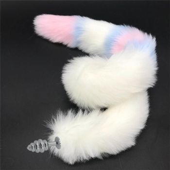 House Of Dasein Stainless Steel Anal Plug With 80Cm Long Fur Tail Bdsm Pet Play Fox Kitten - Small 113