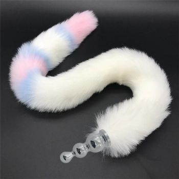 House Of Dasein Stainless Steel Anal Plug With 80Cm Long Fur Tail Bdsm Pet Play Fox Kitten - Novice 124
