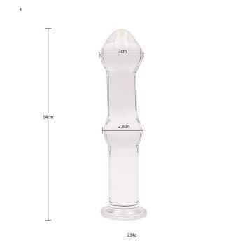 House Of Dasein Glass Butt Plug Beads Different Sizes / Shapes Anal Stimulation Play - 14Cm X 3Cm