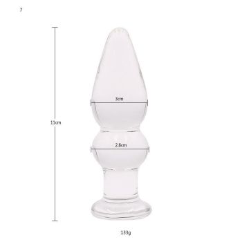 House Of Dasein Glass Butt Plug Beads Different Sizes / Shapes Anal Stimulation Play - 11Cm X 3Cm
