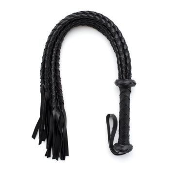 House Of Dasein Bdsm Flogger Braided Black Red Tails Spanking Sex Toy Impact Play Fetish - Black