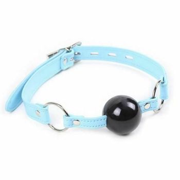 House Of Dasein Pink Blue Silicone Ball Gag Locking Bdsm Bondage Restraints - Blue