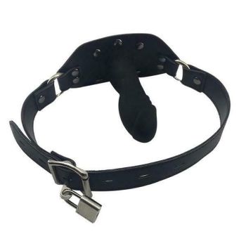 House Of Dasein Inflatable Penis Dildo Gag Dong Mouth Plug Bdsm Bondage Slave Restraints |Black - Black