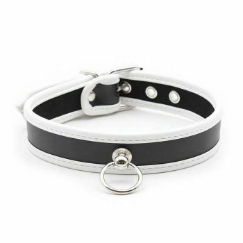 House Of Dasein Soft Padded Collar Bdsm Pu Leather Slave Role Play Fetish Restraints Bondage - White