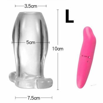 House Of Dasein Hollow Tunnel Butt Plug Anal Speculum Mini Vibrator Bdsm Medical Play Fetish - Large - With Vibrator