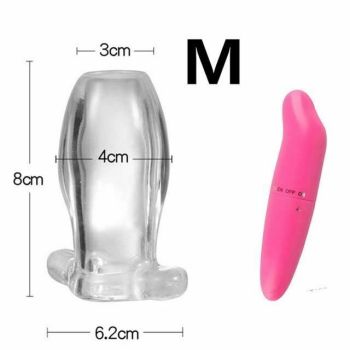 House Of Dasein Hollow Tunnel Butt Plug Anal Speculum Mini Vibrator Bdsm Medical Play Fetish - Medium - With Vibrator
