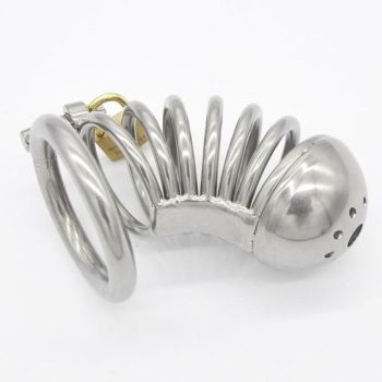 House Of Dasein Stainless Steel Cock Cage Male Metal Chastity Device Penis Lock Bdsm Fetish - 45Mm Ring