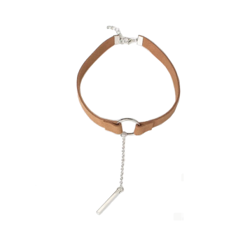 House Of Dasein Black Brown Velvet Choker Boho Dainty Rope Bar Pedant Circle Necklaces For Women - Brown Silver