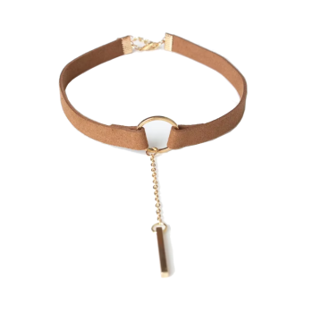 House Of Dasein Black Brown Velvet Choker Boho Dainty Rope Bar Pedant Circle Necklaces For Women - Brown Gold