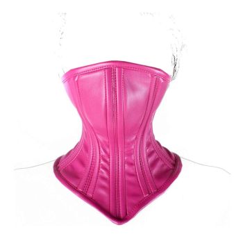 House Of Dasein White Pink Leather Neck Corset Mask Bdsm Submissive - Rose