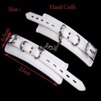 House Of Dasein White Wrist Ankle Cuffs Spreader Bar Bondage Kink Restraints - White - Hand Cuffs