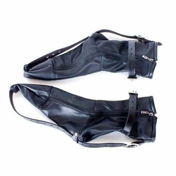 House Of Dasein Feet Binder Booties Foot Fetish Bondage Restraints Pu Leather Shoes Bdsm - Black
