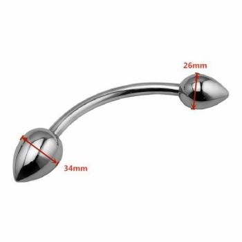 House Of Dasein Double Stainless Steel Metal Anal Dual Butt Plug Stimulation Bdsm - 34Mm X 26Mm