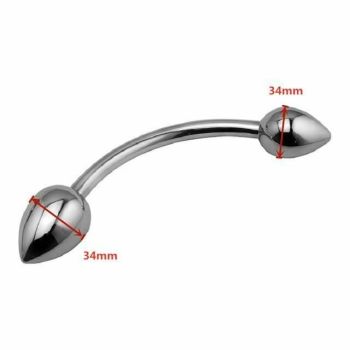 House Of Dasein Double Stainless Steel Metal Anal Dual Butt Plug Stimulation Bdsm - 34Mm X 34Mm