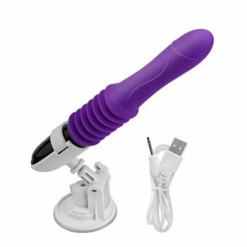 House Of Dasein Telescopic Thrusting Dildo Vibrator Pumping Gun Bdsm Unisex - Purple