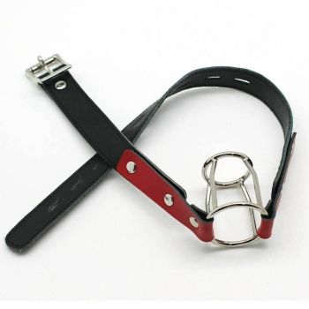 House Of Dasein Metal Double Ring Open Mouth Gag Deep Throat Training Bdsm Bondage Restraints - Red