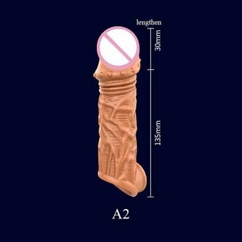 House Of Dasein Reusable Penis Sleeve Cock Extender Enlarger Hollow Dildo Vibrator - A2