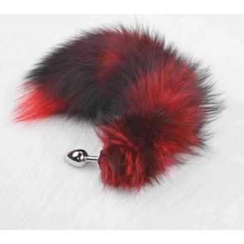 House Of Dasein Fox Faux Fur Tail Metal Anal Stainless Steel Butt Plug Bdsm - Red