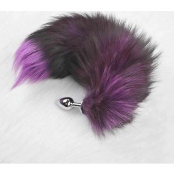 House Of Dasein Fox Faux Fur Tail Metal Anal Stainless Steel Butt Plug Bdsm - Purple