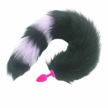 House Of Dasein Black Fox Tail Anal Butt Plug Faux Fur Stainless Steel Cosplay Bdsm Pet Play - Black - Small 101
