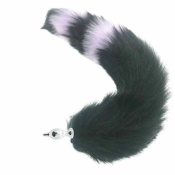 House Of Dasein Black Fox Tail Anal Butt Plug Faux Fur Stainless Steel Cosplay Bdsm Pet Play - Black - Novice 122