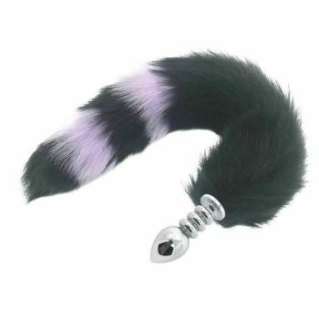 House Of Dasein Black Fox Tail Anal Butt Plug Faux Fur Stainless Steel Cosplay Bdsm Pet Play - Black - Big 118