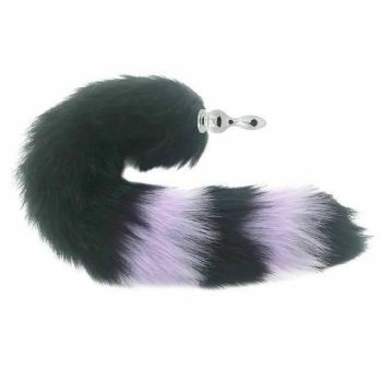 House Of Dasein Black Fox Tail Anal Butt Plug Faux Fur Stainless Steel Cosplay Bdsm Pet Play - Black - Novice 123