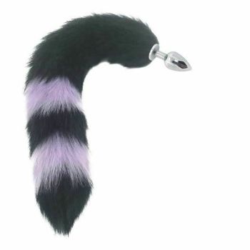 House Of Dasein Black Fox Tail Anal Butt Plug Faux Fur Stainless Steel Cosplay Bdsm Pet Play - Black - Small 110