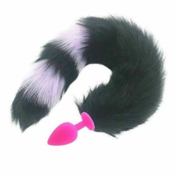 House Of Dasein Black Fox Tail Anal Butt Plug Faux Fur Stainless Steel Cosplay Bdsm Pet Play - Black - Big 103
