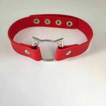 House Of Dasein Bdsm Kitten Collar Harajuku Choker Necklace Fetish Bondage Restraints - Red