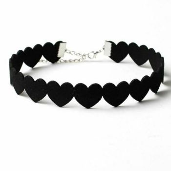 House Of Dasein Bdsm Day Collar Black Hollow Out Or Solid Love Heart Choker Necklace - Black - Solid