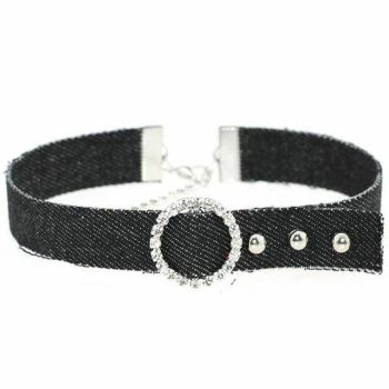 House Of Dasein Bdsm Denim Collar Sexy Choker Necklace Punk Bondage Restraints Kink Fetish - Black