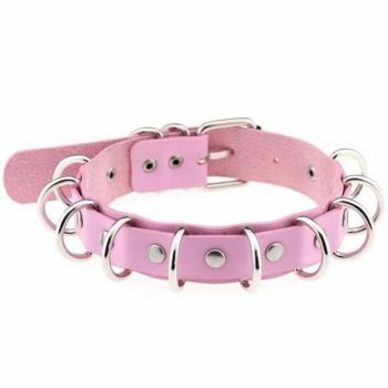 House Of Dasein 15 Colours Sexy Harajuku Necklaces Bdsm Choker Collar - Pink
