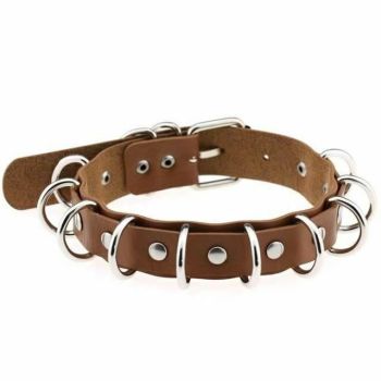 House Of Dasein 15 Colours Sexy Harajuku Necklaces Bdsm Choker Collar - Brown