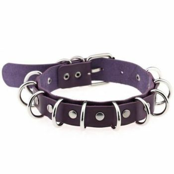 House Of Dasein 15 Colours Sexy Harajuku Necklaces Bdsm Choker Collar - Purple