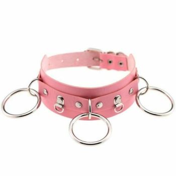 House Of Dasein Ring Collar Sexy Choker Harajuku All Colours Gothic - Pink