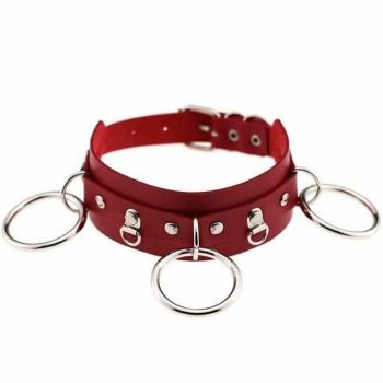 House Of Dasein Ring Collar Sexy Choker Harajuku All Colours Gothic - Red