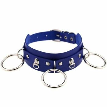 House Of Dasein Ring Collar Sexy Choker Harajuku All Colours Gothic - Blue