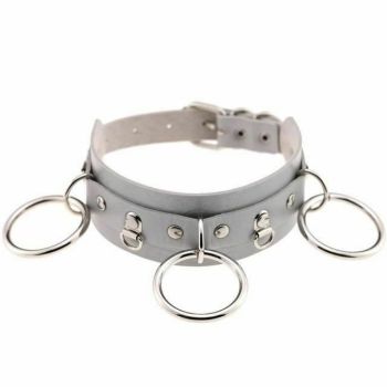 House Of Dasein Ring Collar Sexy Choker Harajuku All Colours Gothic - Grey