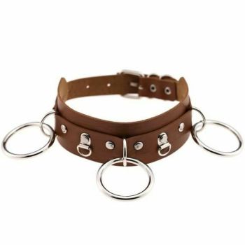 House Of Dasein Ring Collar Sexy Choker Harajuku All Colours Gothic - Brown