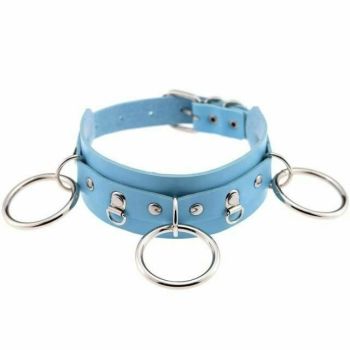 House Of Dasein Ring Collar Sexy Choker Harajuku All Colours Gothic - Light Blue