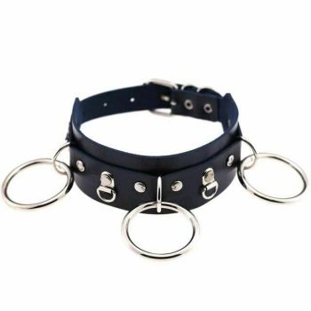 House Of Dasein Ring Collar Sexy Choker Harajuku All Colours Gothic - Dark Blue