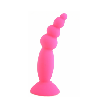 House Of Dasein Colourful Silicone Butt Plug Beads Suction Cup Anal Trainer Beginners - Pink - Style C