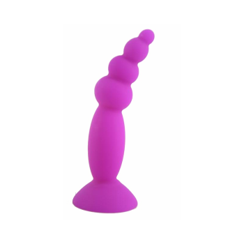 House Of Dasein Colourful Silicone Butt Plug Beads Suction Cup Anal Trainer Beginners - Purple - Style C