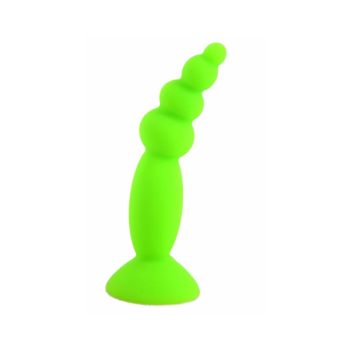 House Of Dasein Colourful Silicone Butt Plug Beads Suction Cup Anal Trainer Beginners - Green - Style C