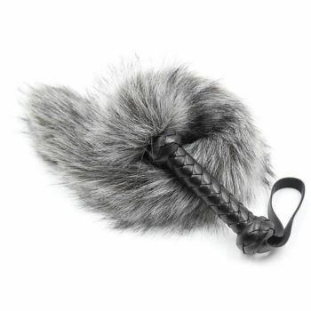 House Of Dasein 62Cm Soft Fur Tail Spanking Flogger Bdsm Sensation Impact Play - Grey