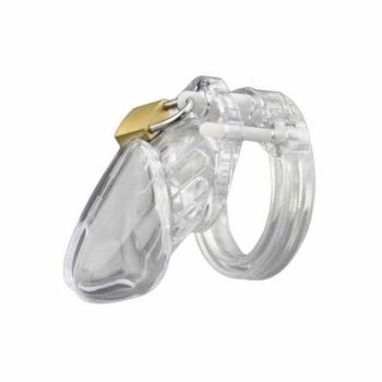 House Of Dasein Plastic Male Chastity Locking Cock Cage Bondage Kink Fetish Restraints - Clear - Short
