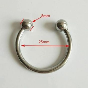 House Of Dasein Stainless Steel Metal Glans Penis Delay Training Half Circle Cock Ring Men - 25Mm