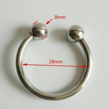 House Of Dasein Stainless Steel Metal Glans Penis Delay Training Half Circle Cock Ring Men - 28Mm